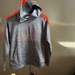 Adidas kids Charcoal and Orange Hoodie